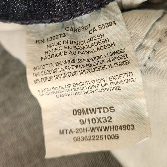 Wrangler Straight Leg Faded Dark Wash Jeans Size 10 X 32 - Picture 4 of 4